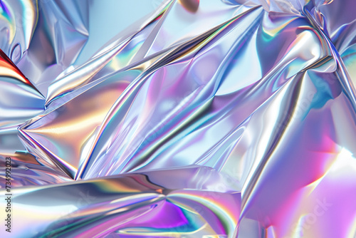 Holographic abstract iridescent 3d shape. High quality illustration
