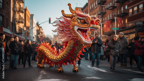 Majestic Dragon Procession on City Road © heroimage.io
