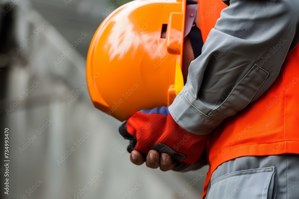 worker with a 3d printed hard hat worker with a 3d printed hard hat