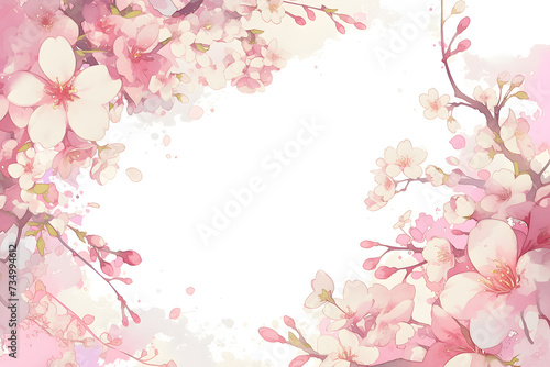 Abstract floral background. Flower border frame.