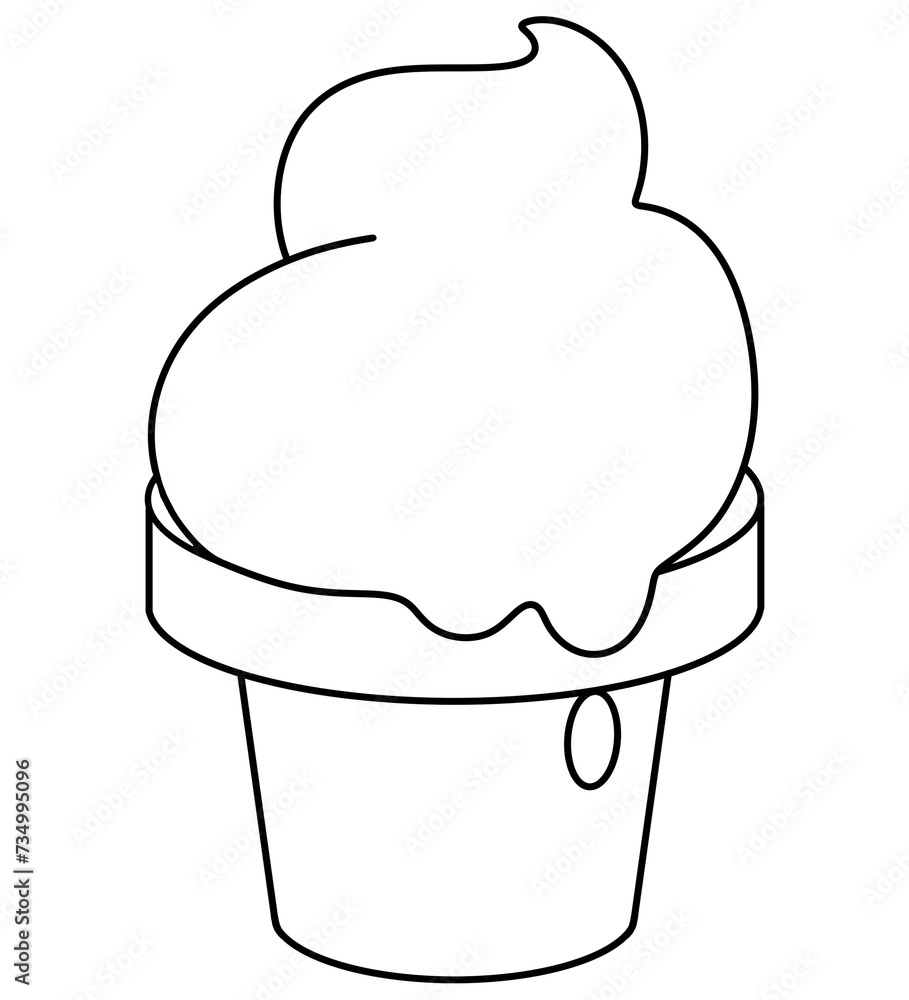 Watercolor Ice Cream doodle outline
Watercolor Ice Cream doodle outline