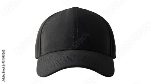 black baseball cap mockup front view PNG, generative ai