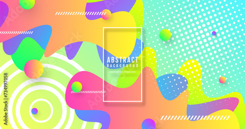 3D colorful geometric abstract background overlap layer on bright space with waves shape decoration. Modern graphic design element cutout style concept for web, poster, flyer, card, or brochure cover © Arroyan Art