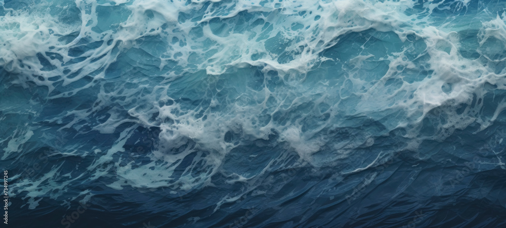 A serene, yet dynamic tapestry of frothy ocean waves