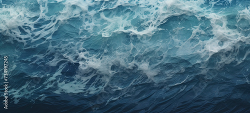 A serene, yet dynamic tapestry of frothy ocean waves