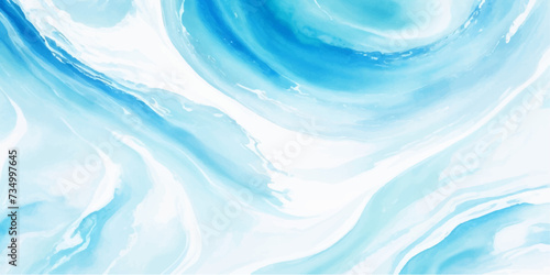 abstract soft blue and white abstract water color ocean wave texture background. Banner Graphic Resource as background for ocean wave and water wave abstract graphics  © Ghost Rider