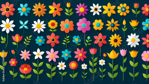 vector collection of flower plants. element set bud decoration fern floral flower nature plant foliage botanic eucalyptus herbal illustration vector set