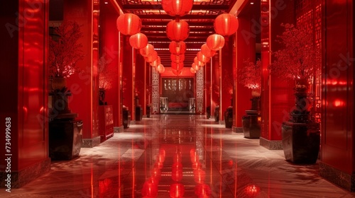 Symbolic Red Decorations Illuminate Chinese New Year Celebrations