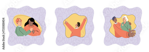 Social relationship vector illustration. Effective communication is vital for maintaining healthy relationships Support from friends and family provides emotional well being Together, we can achieve