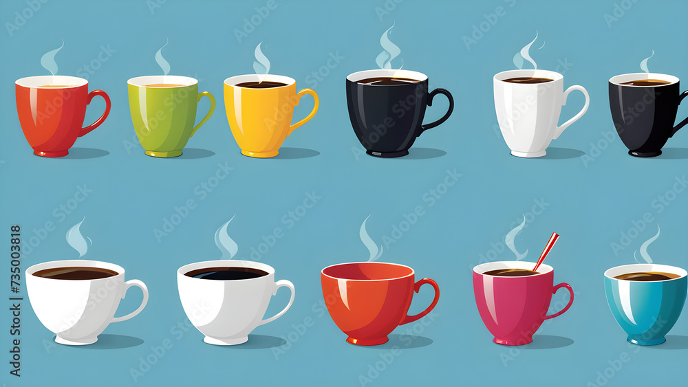 set of cups of coffee set of cups of coffee