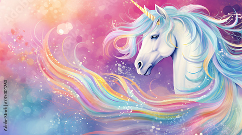 Unicorn colorful background  rainbow pattern  glitters