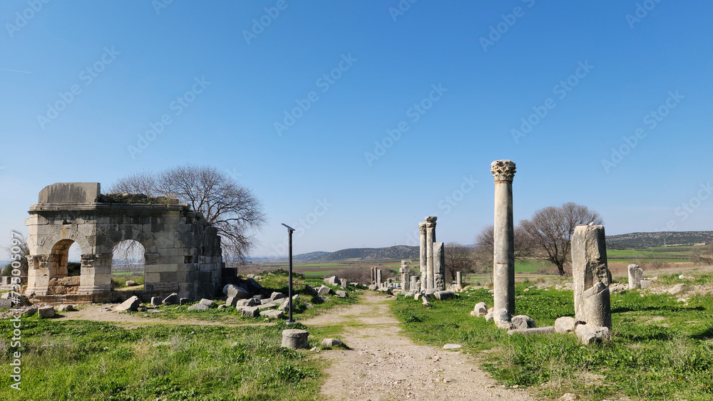 The north church and colonaded road in Castabala-Hierapolis ancient city is located in the 12 km north-northwest of Osmaniye.
