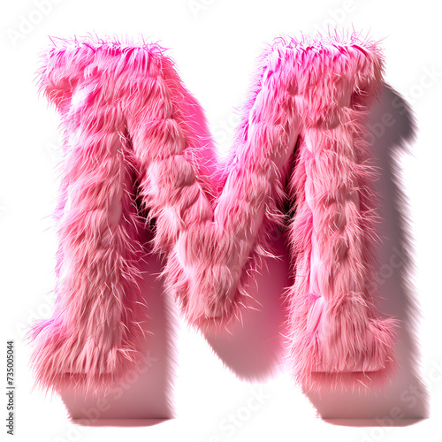letter Z made from a faux pink fur ball
