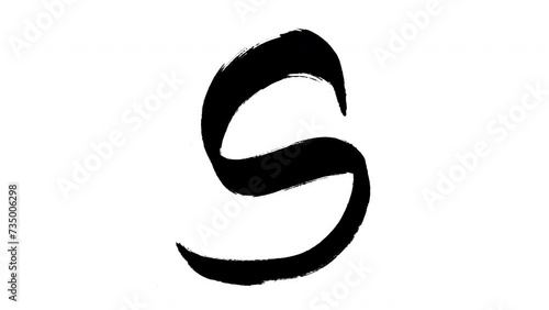 The Letter S of English Alphabet Drawn with a Black Marker photo