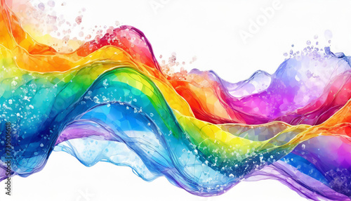 流れる虹色の水,アスペクト比16:9