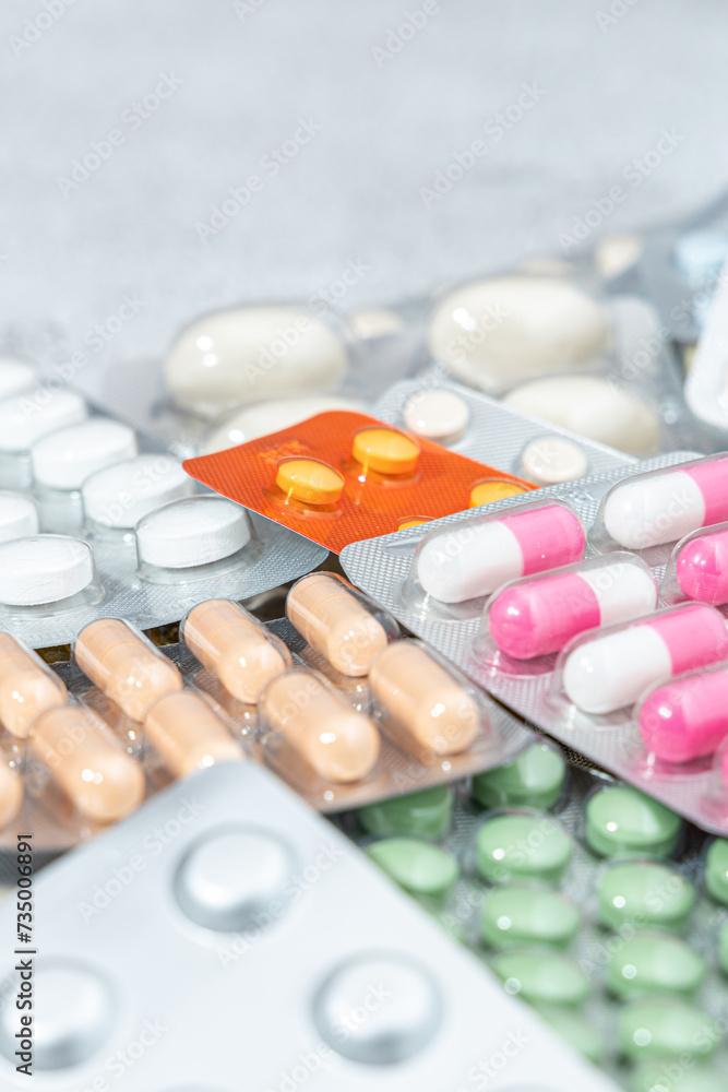 Variety of medicines and drugs.Medicine and healthcare concept. Variety of medicines and drugs.Medicine and healthcare concept.