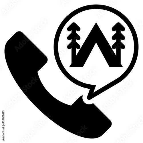 contact camping campground tel solid glyph