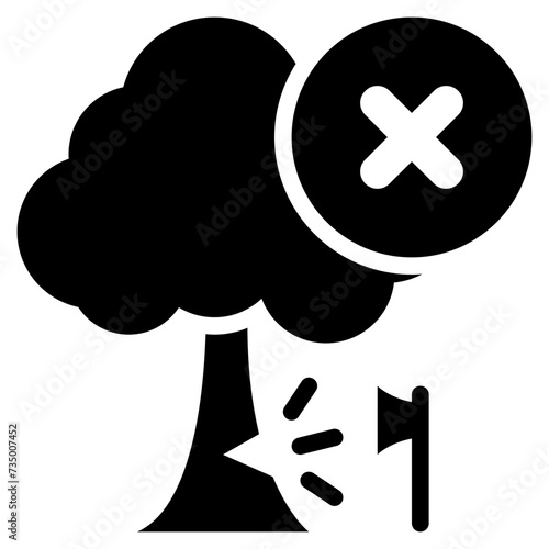 tree incorrect prohibit solid glyph