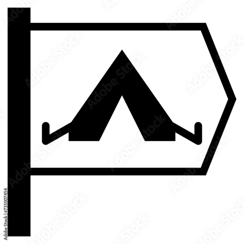 tent campground label location camping solid glyph