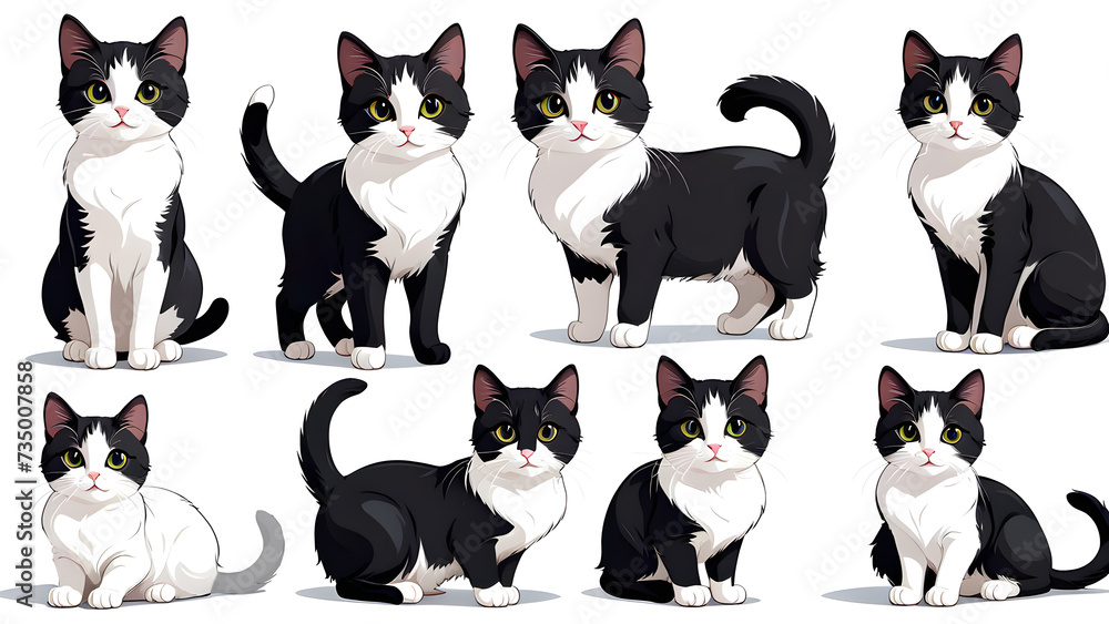 vector collection of cute fatty germen cats. set of cats