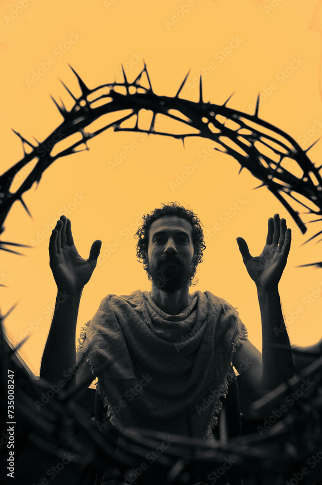 Jesus Christ Portrait with crown of thorns