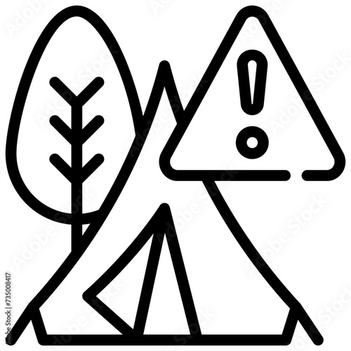 beware warning campground tent camping simple line