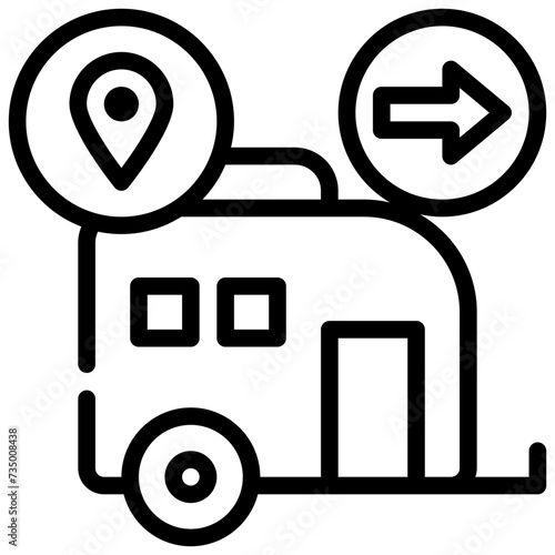 car campervan caravan vehicle location simple line