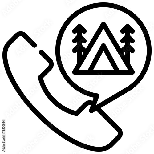 contact camping campground tel simple line