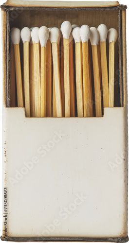 Top view of vintage matchbox isolated.