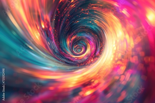 Colorful vortex energy, cosmic spiral waves, multicolor swirls explosion. Abstract futuristic digital background.