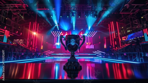 gold cup neon lights esports photo