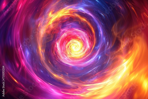 Colorful vortex energy, cosmic spiral waves, multicolor swirls explosion. Abstract futuristic digital background.