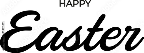 Handwritten "Happy Easter" on a transparent background. Vector Easter card for your design. Vector EPS 10