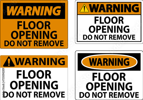 Warning Sign, Floor Opening Do Not Remove