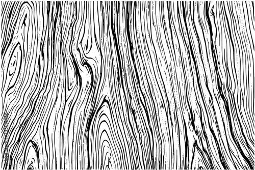 Wooden texture engraved in line art style on white background. Hand drawn vector sketch illustration.