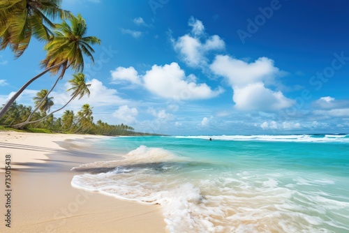 Palm and tropical beach landscape © crazyass
