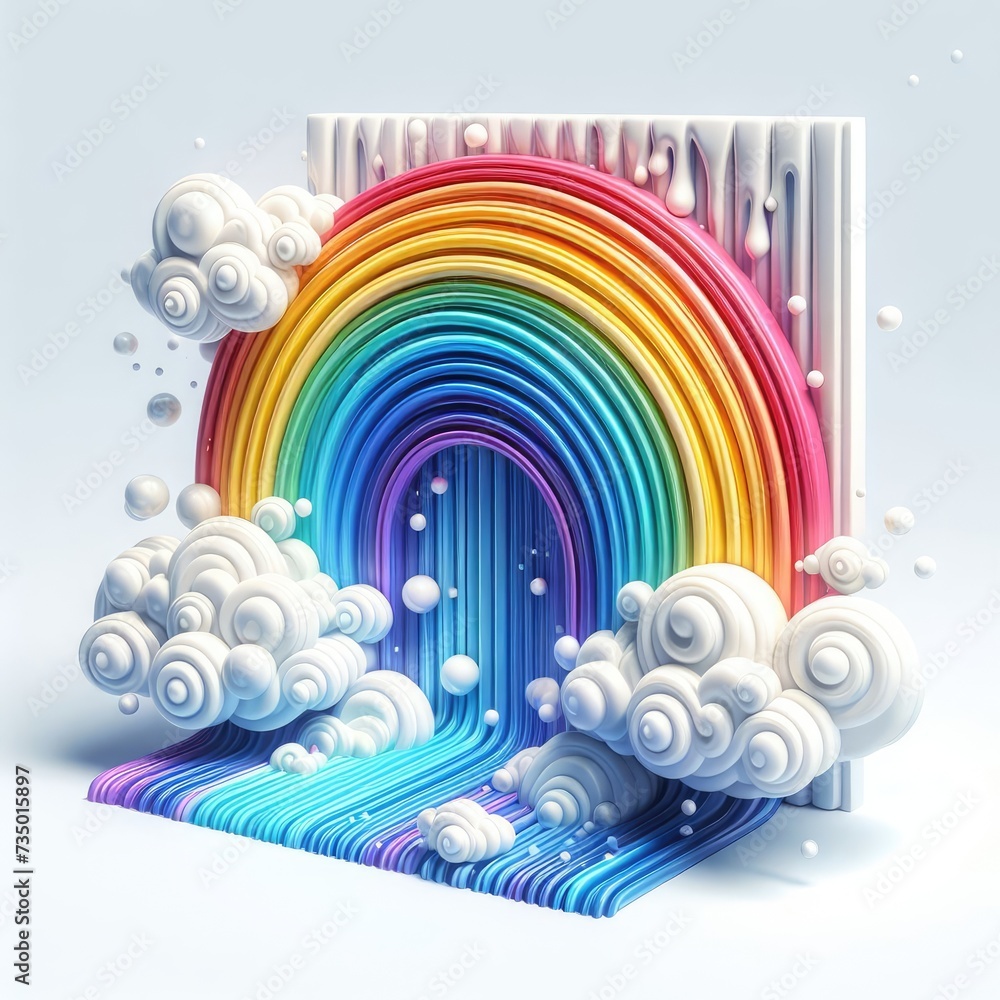 Iridescent 3D Mirage: Surreal Rainbow Illusion Iridescent 3D Mirage: Surreal Rainbow Illusion