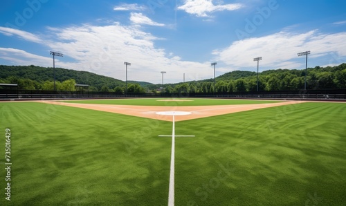 Baseball Field With Central Baseball Diamond