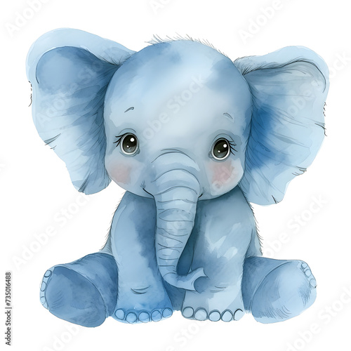 watercolour baby elephant