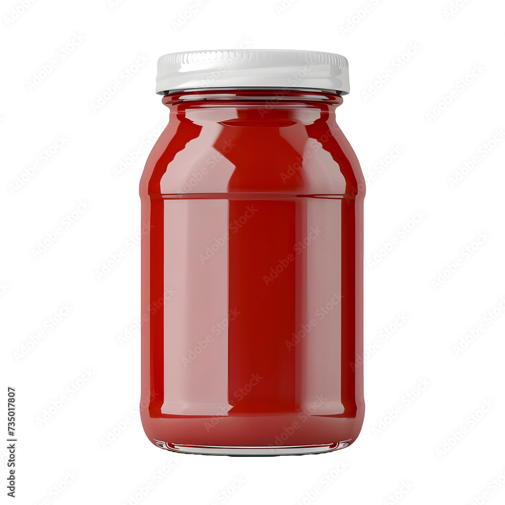 Empty mockup of tomato sauce jar isolated on transparent or white background, png Empty mockup of tomato sauce jar isolated on transparent or white background, png