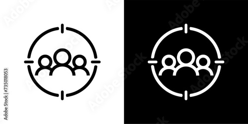 Demographics, audience, customer segmentation, market research, profiling customer personas Icon