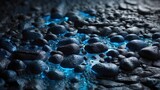 Blue Abstract Lava Stone Texture Background 