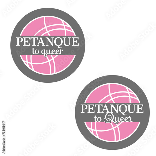 Petanque and boule logo icon pictogram with a boule ball, designed for the queer community