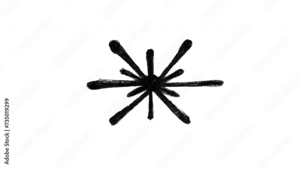 Hand-Drawn Snowflakes with a Black Pen Hand-Drawn Snowflakes with a Black Pen