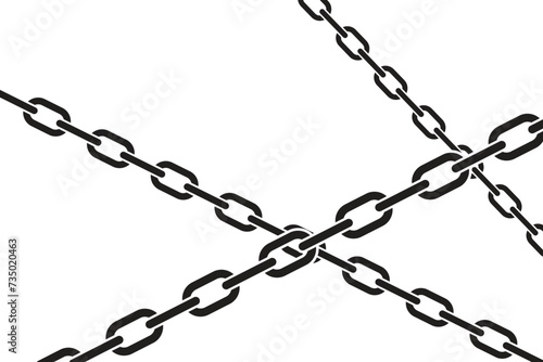 Black chains are stretched in different directions, the illustration is separated from the background.