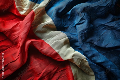 France flag waving texture. Grunge, old, red, white and blue