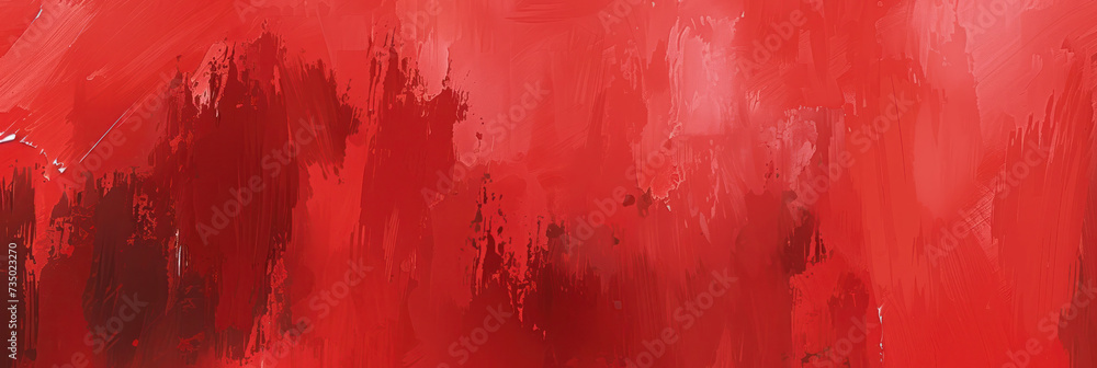 Painterly texture abstract background using bold bright brushstrokes with a red color palette.	