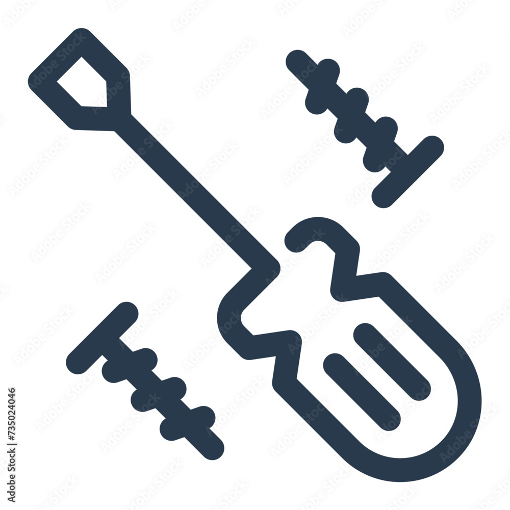 Handy Screwdriver Tool for Repairs Vector Icon Illustration Handy Screwdriver Tool for Repairs Vector Icon Illustration