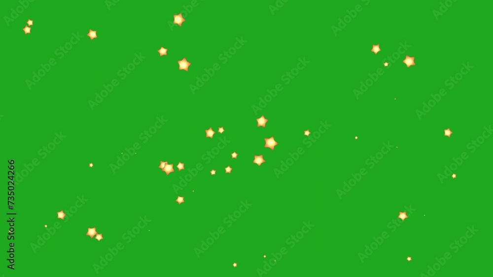 Stars popping out on green screen Stars popping out on green screen