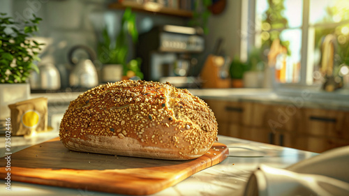 bread in a sunlit kitchen
